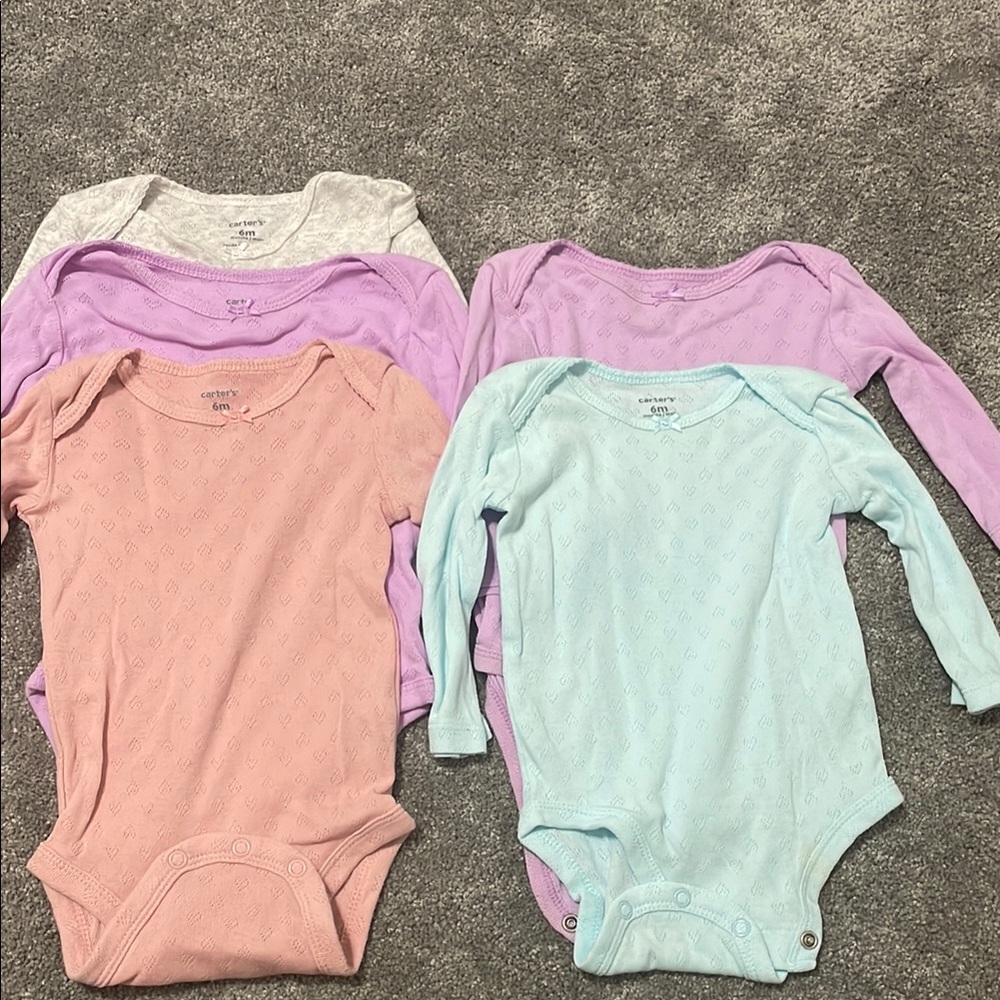 6mo Carter's Long Sleeve Bodysuits Onesies